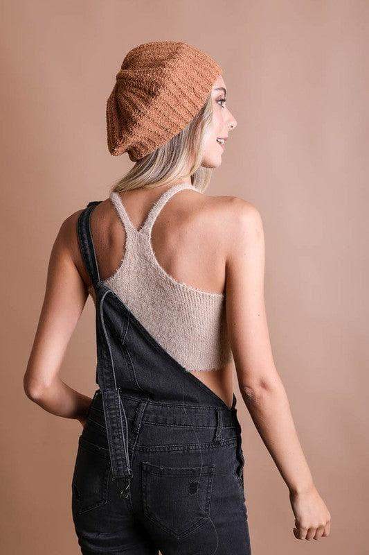 LETO Boucle Rib Knit Beret in - Hats photo