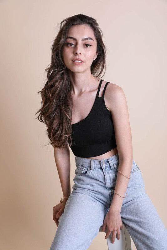 Leto Collection Shoulder Strap Brami Top in - Cami photo