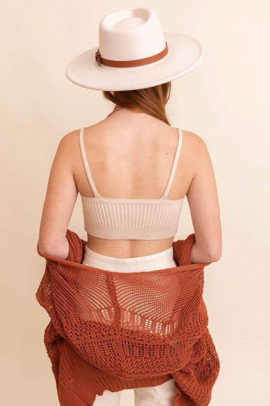 Leto Contour Rib Knit Brami Lounge Top - SwagglyLife Home & Fashion Leto Contour Rib Knit Brami Lounge Top - SwagglyLife Home & Fashion