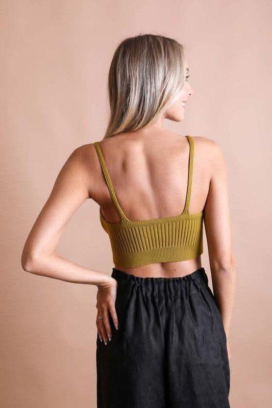 Leto Contour Rib Knit Brami Lounge Top - SwagglyLife Home & Fashion Leto Contour Rib Knit Brami Lounge Top - SwagglyLife Home & Fashion