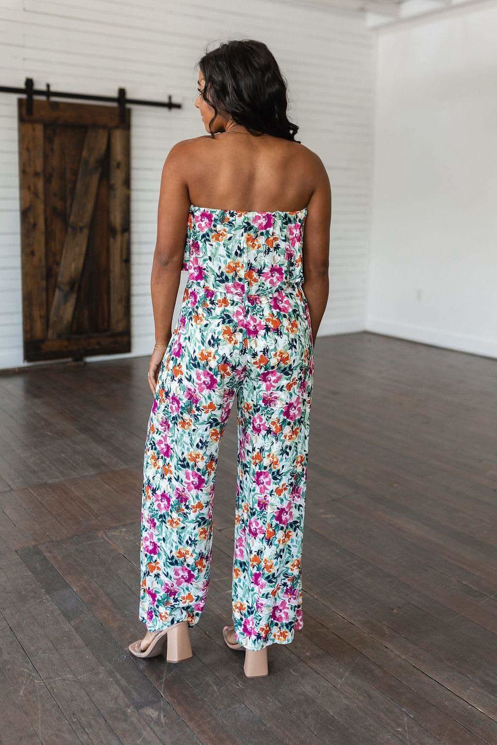 Life of the Party Floral Jumpsuit in Green - SwagglyLife Home & Fashion