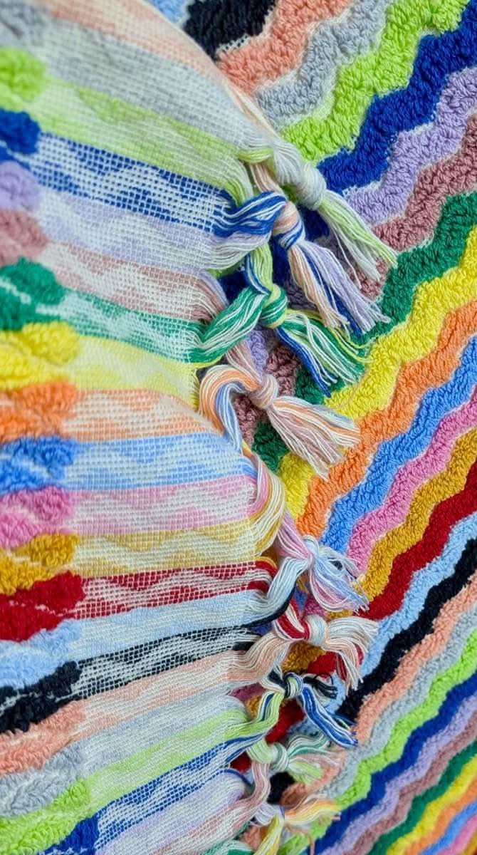 Limited Edition Rainbow Ripple Turkish Towel – Plush, Colorful, 100% Cotton Bath & Pool Towel (35" x 70") in - Bath Towels & Washcloths photo