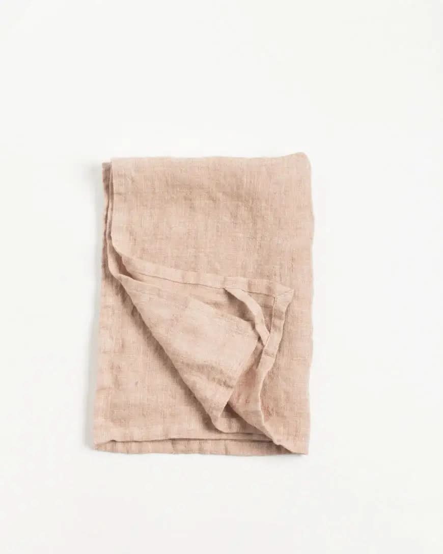 Stone Washed Linen Tea Towel in Blush - Default photo