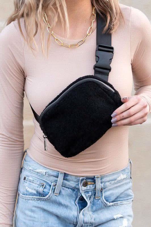 Lola Boucle Sherpa Sling/Belt Bag - SwagglyLife Home & Fashion