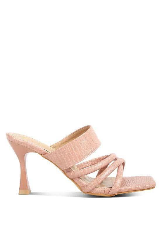 London Rag Criss Cross Strap Spool Heel Sandals in - Shoes photo