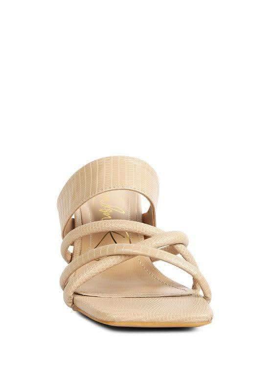 London Rag Criss Cross Strap Spool Heel Sandals in - Shoes photo