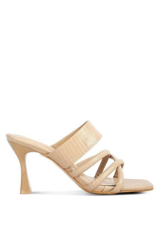 London Rag Criss Cross Strap Spool Heel Sandals in - Shoes photo