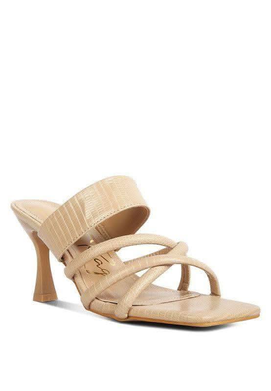 London Rag Criss Cross Strap Spool Heel Sandals in - Shoes photo