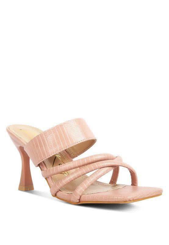 London Rag Criss Cross Strap Spool Heel Sandals in - Shoes photo