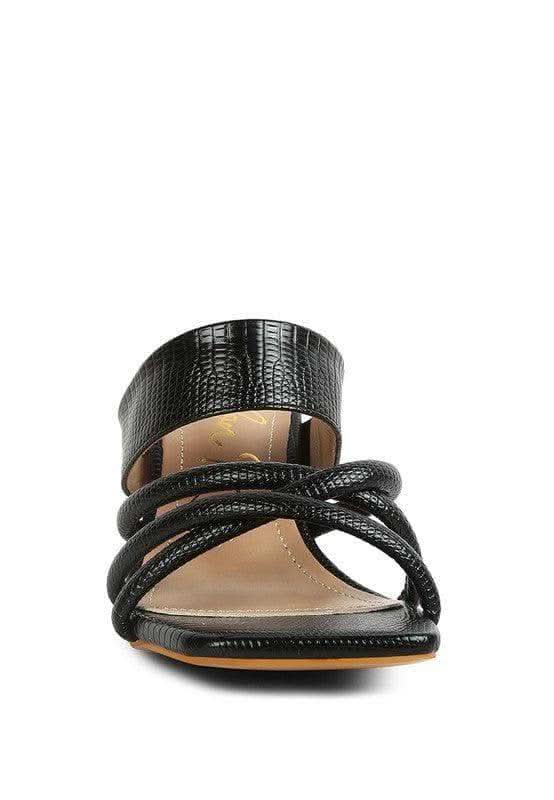 London Rag Criss Cross Strap Spool Heel Sandals in - Shoes photo