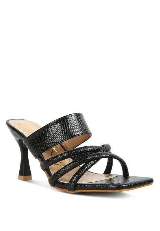 London Rag Criss Cross Strap Spool Heel Sandals in - Shoes photo