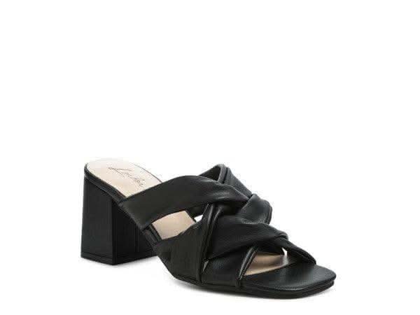 London Rag Knope Interwoven Straps Mid Heeled Sandals in Black - Shoes photo