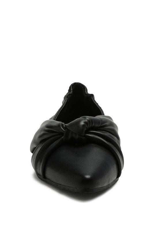 LONDON RAG: Norma Knot Detail Elasticated Ballet Flats, 2 Colors in - Shoes photo