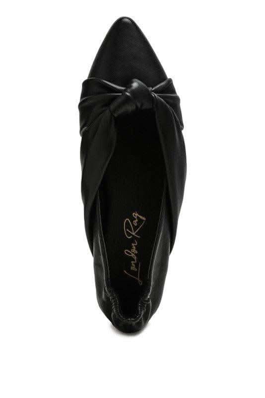LONDON RAG: Norma Knot Detail Elasticated Ballet Flats, 2 Colors in - Shoes photo