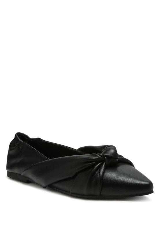 LONDON RAG: Norma Knot Detail Elasticated Ballet Flats, 2 Colors in - Shoes photo