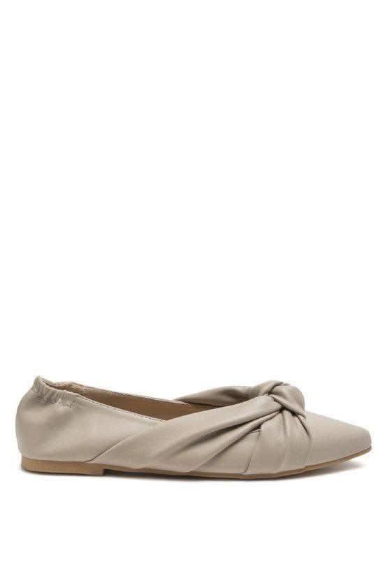 LONDON RAG: Norma Knot Detail Elasticated Ballet Flats, 2 Colors in - Shoes photo