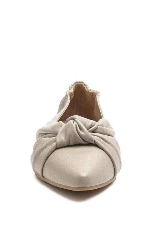 LONDON RAG: Norma Knot Detail Elasticated Ballet Flats, 2 Colors in - Shoes photo