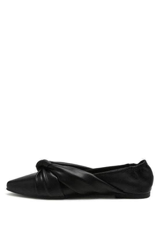 LONDON RAG: Norma Knot Detail Elasticated Ballet Flats, 2 Colors in - Shoes photo