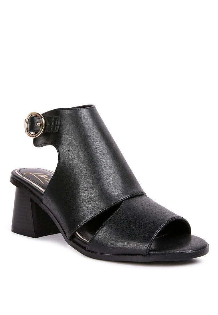 LONDON RAG Polessi Pin Buckle Ankle Mules in Black - Mules photo