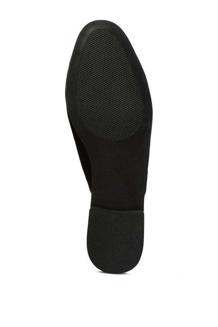 LONDON RAG Velvet Buckled Flat Mules - SwagglyLife Home & Fashion