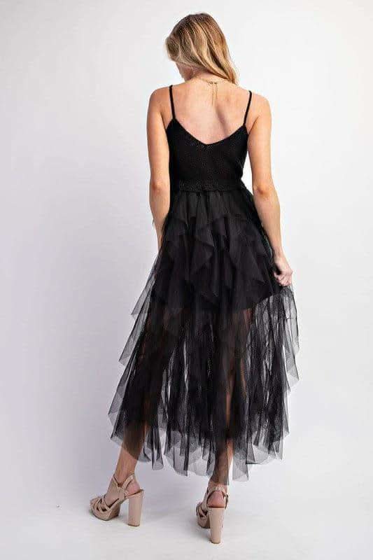 LOVELY Tulle Midi Crochet Dress - SwagglyLife Home & Fashion