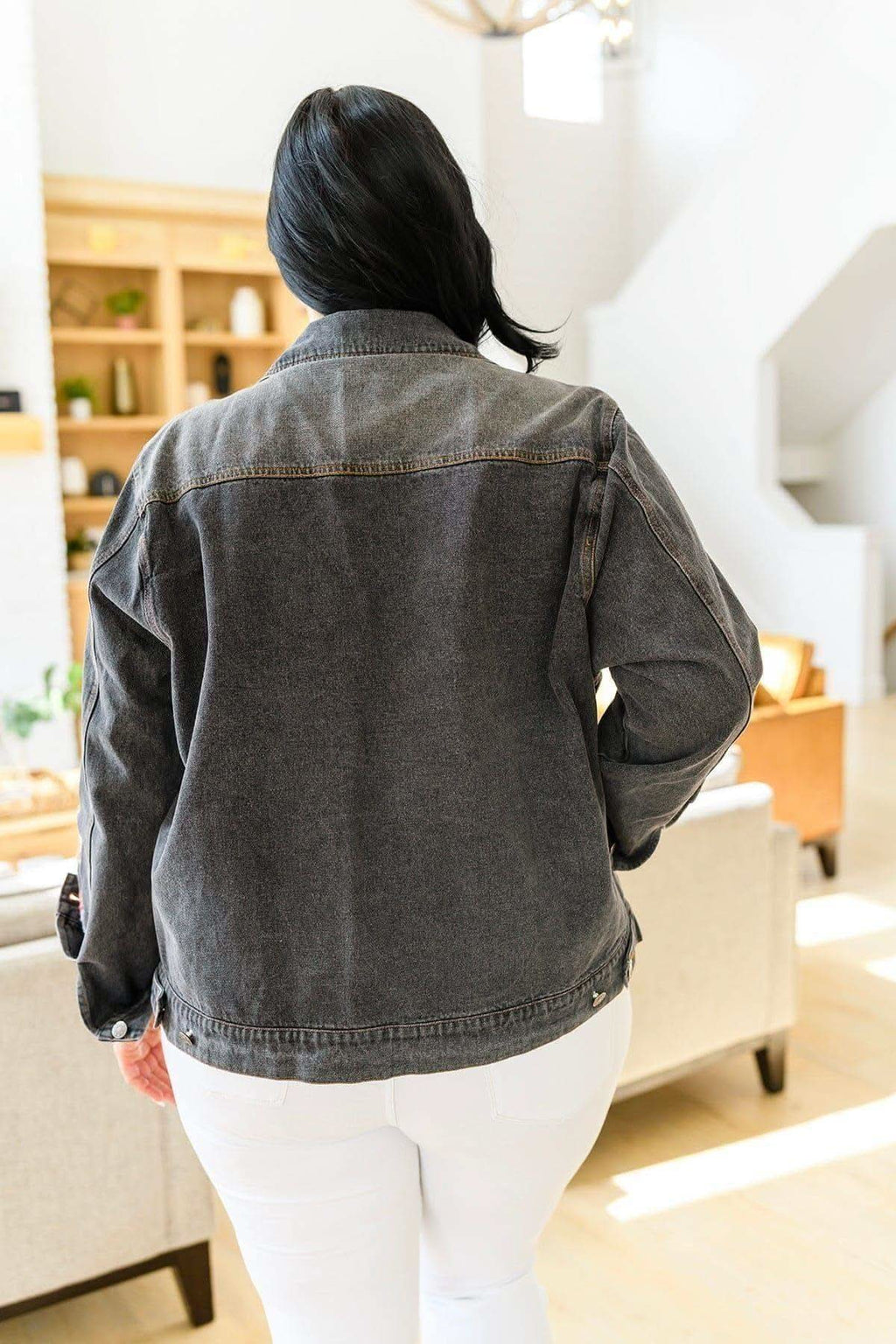 Lovely Visions Flower Embroidered Jacket in - Denim Jackets photo