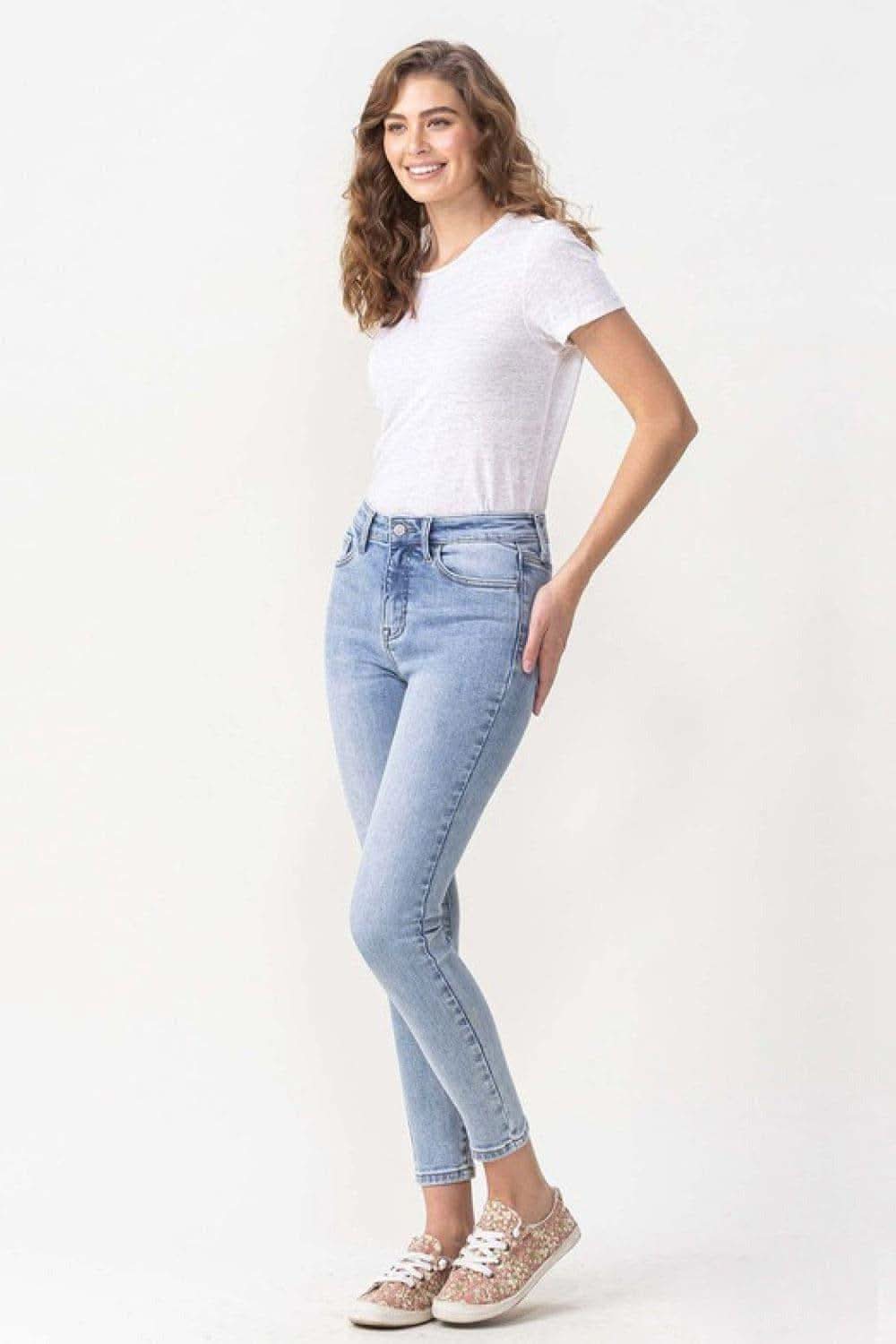 LOVERVET Full Size Talia High Rise Crop Skinny Jeans in - Denim jeans photo
