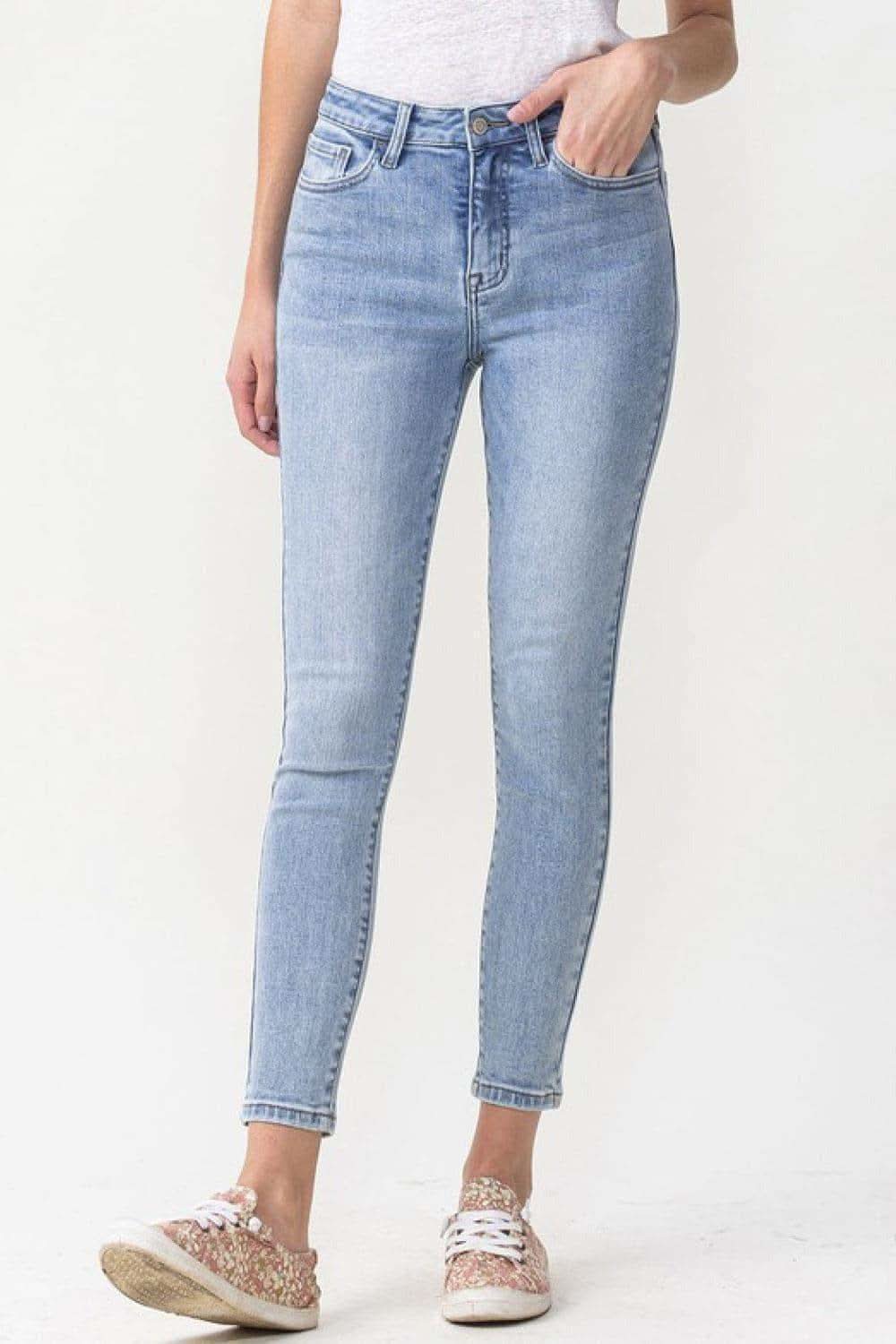 LOVERVET Full Size Talia High Rise Crop Skinny Jeans in Light - Denim jeans photo