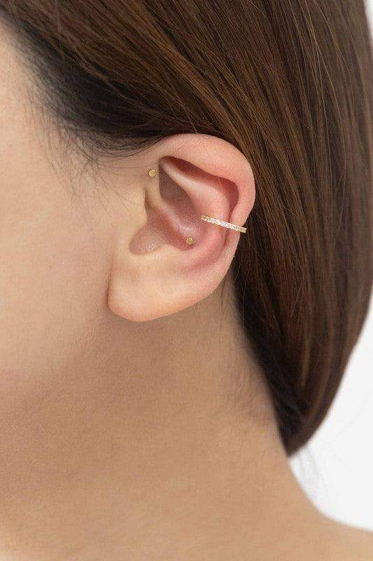 LOVODA Crystal Cuff Earrings in Gold OS - Earrings photo