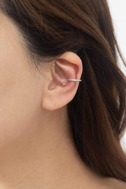 LOVODA Crystal Cuff Earrings in Silver OS - Earrings photo