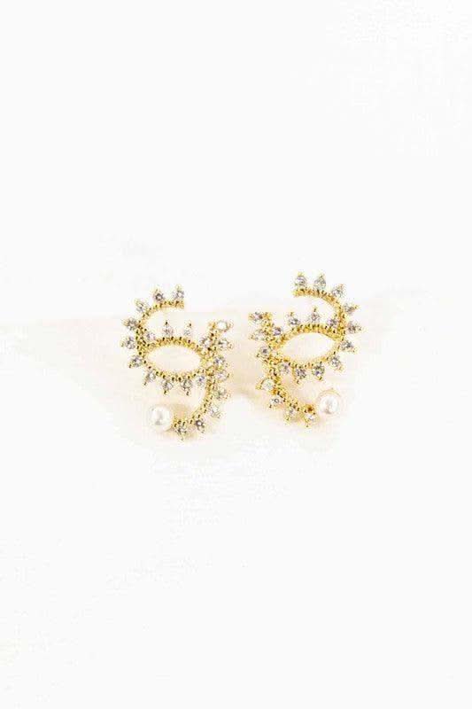 LOVODA Remington Stone Earrings in Gold OS - Earrings photo