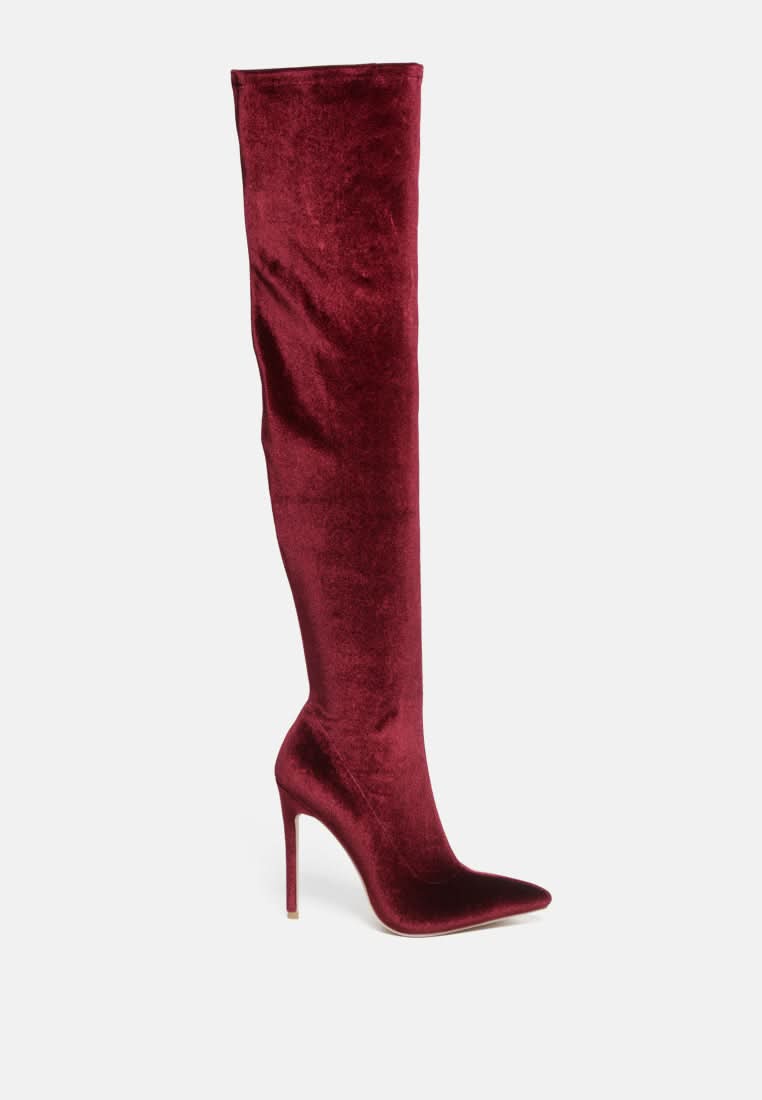 London Rag Madman Over-The-Knee Boot in Burgundy - Long Boots photo