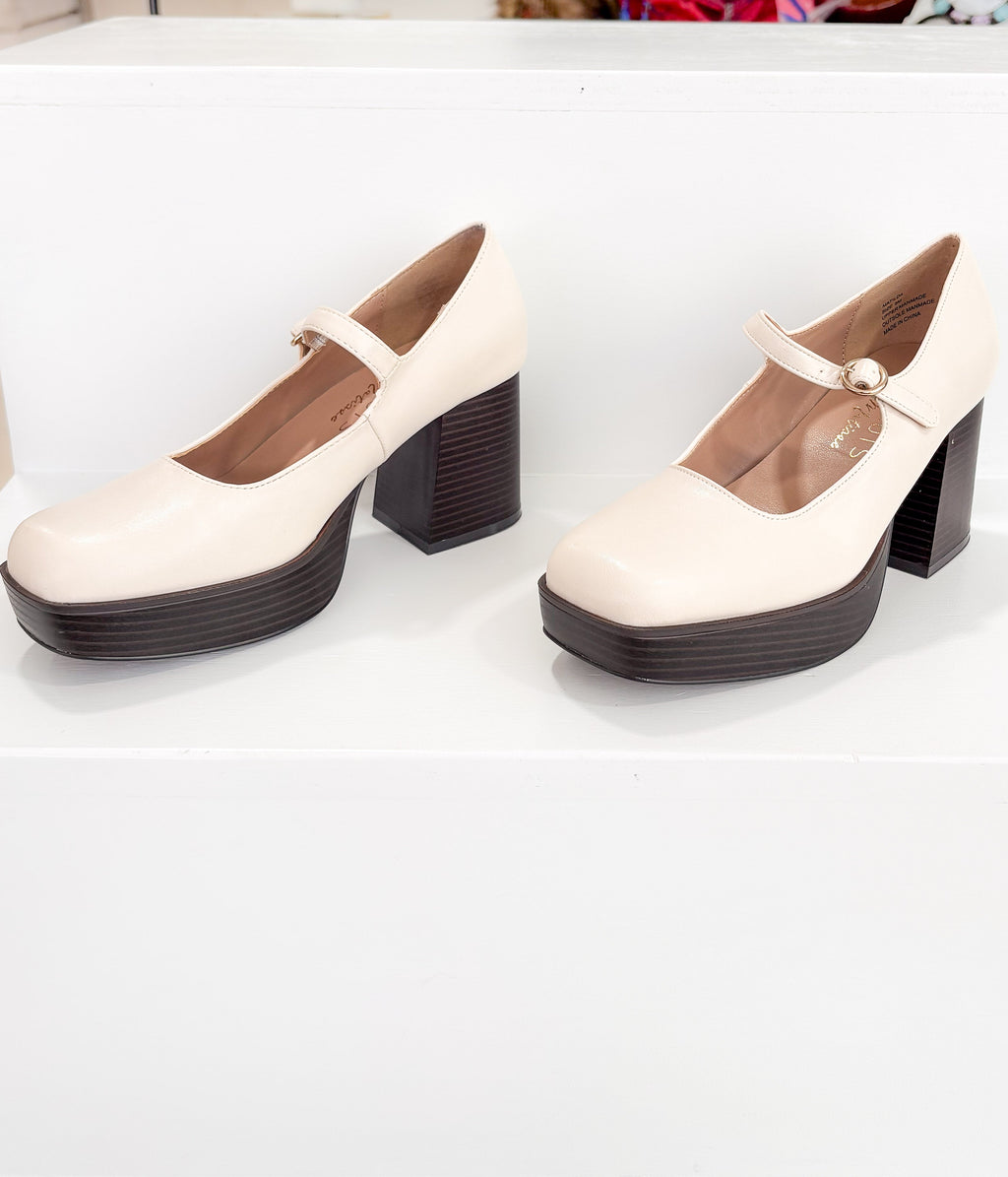 Matilda Platform Heel in Bone in - Heel photo
