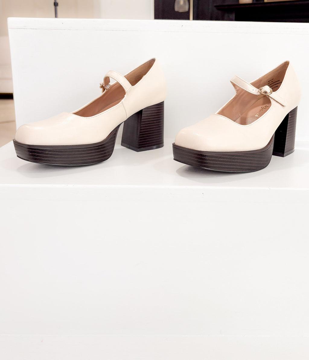 Matilda Platform Heel in Bone in - Heel photo
