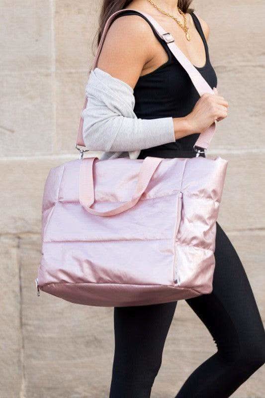 Metallic Puffer Tote - SwagglyLife Home & Fashion