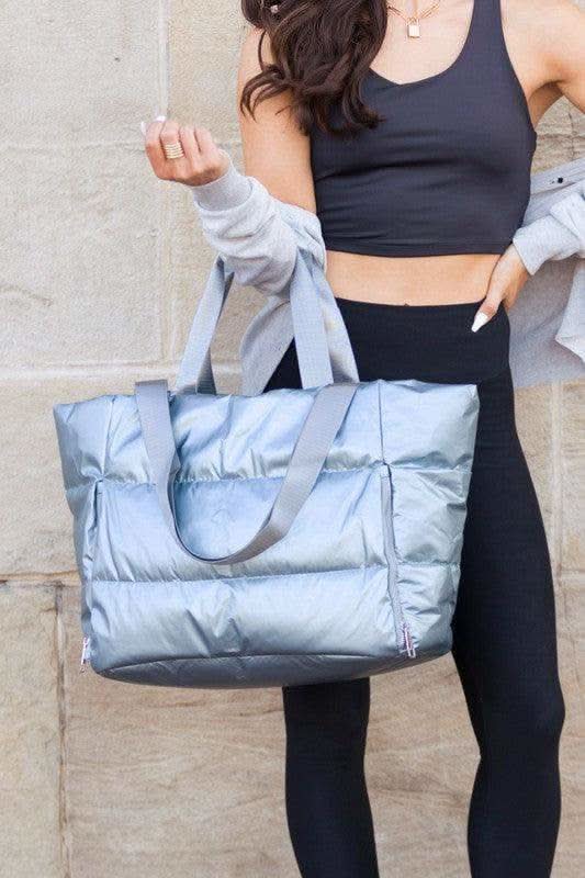 Metallic Puffer Tote - SwagglyLife Home & Fashion