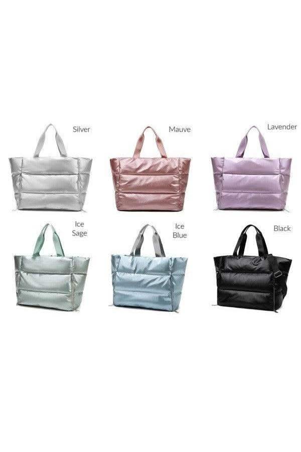 Metallic Puffer Tote - SwagglyLife Home & Fashion