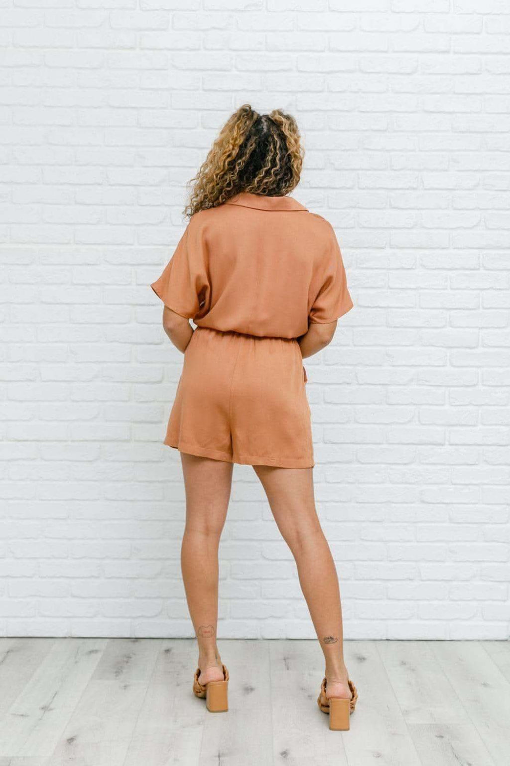 Midtown Romper in Caramel in - Womens photo