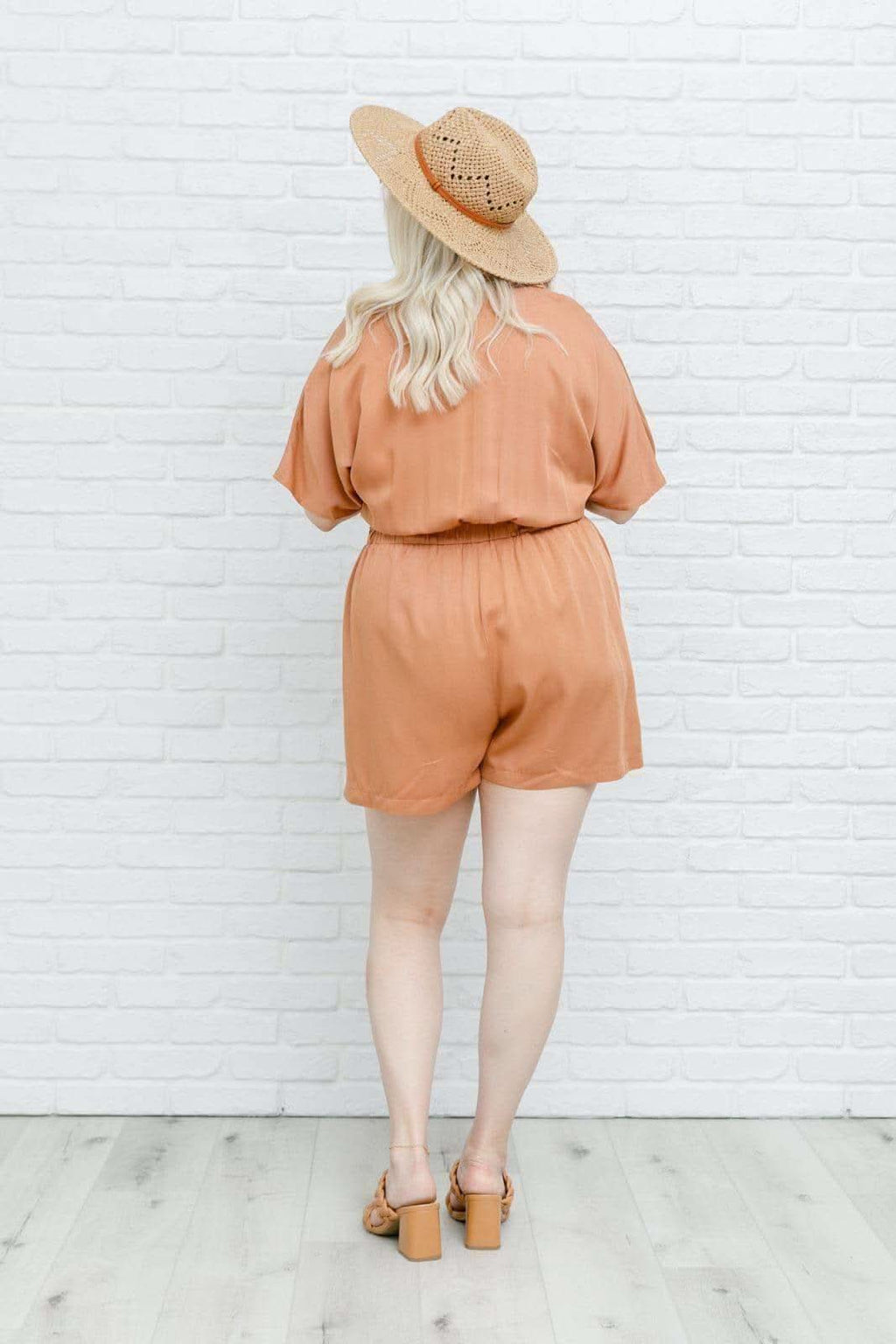 Midtown Romper in Caramel in - Womens photo