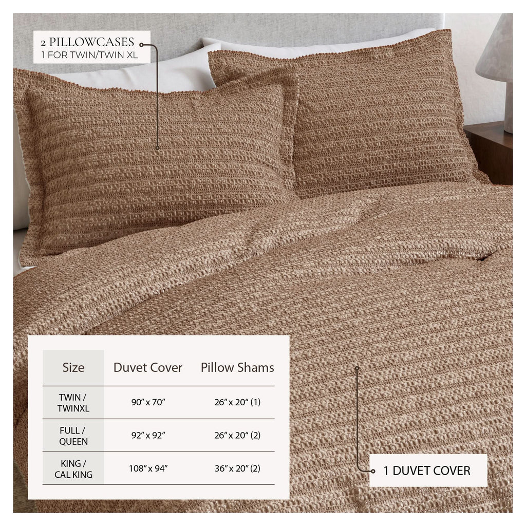 100% Cotton Waffle Weave Duvet Set - Mattea Collection in - Duvet photo