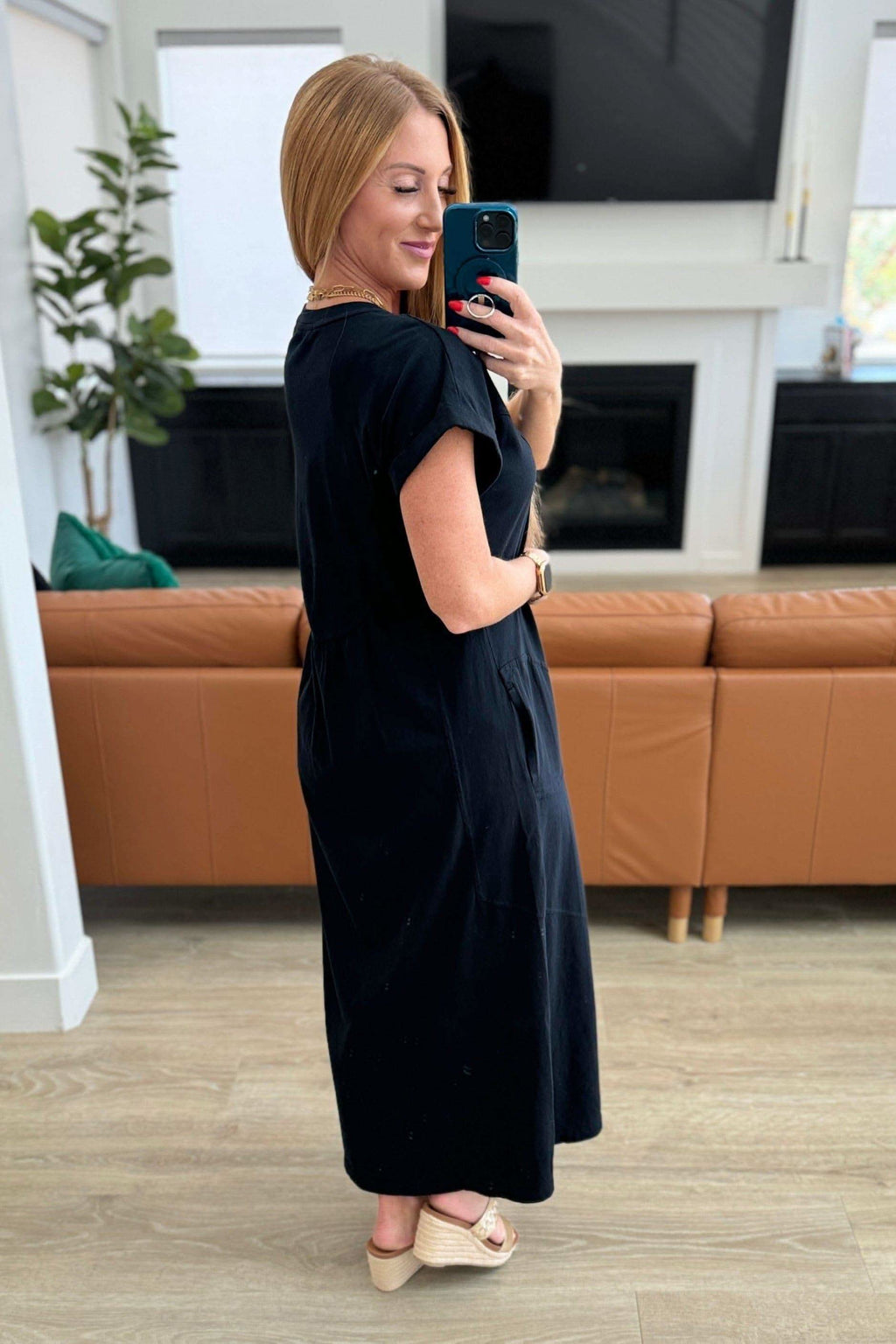 Modern Maritime Shift Maxi Dress in Black in - Dresses photo