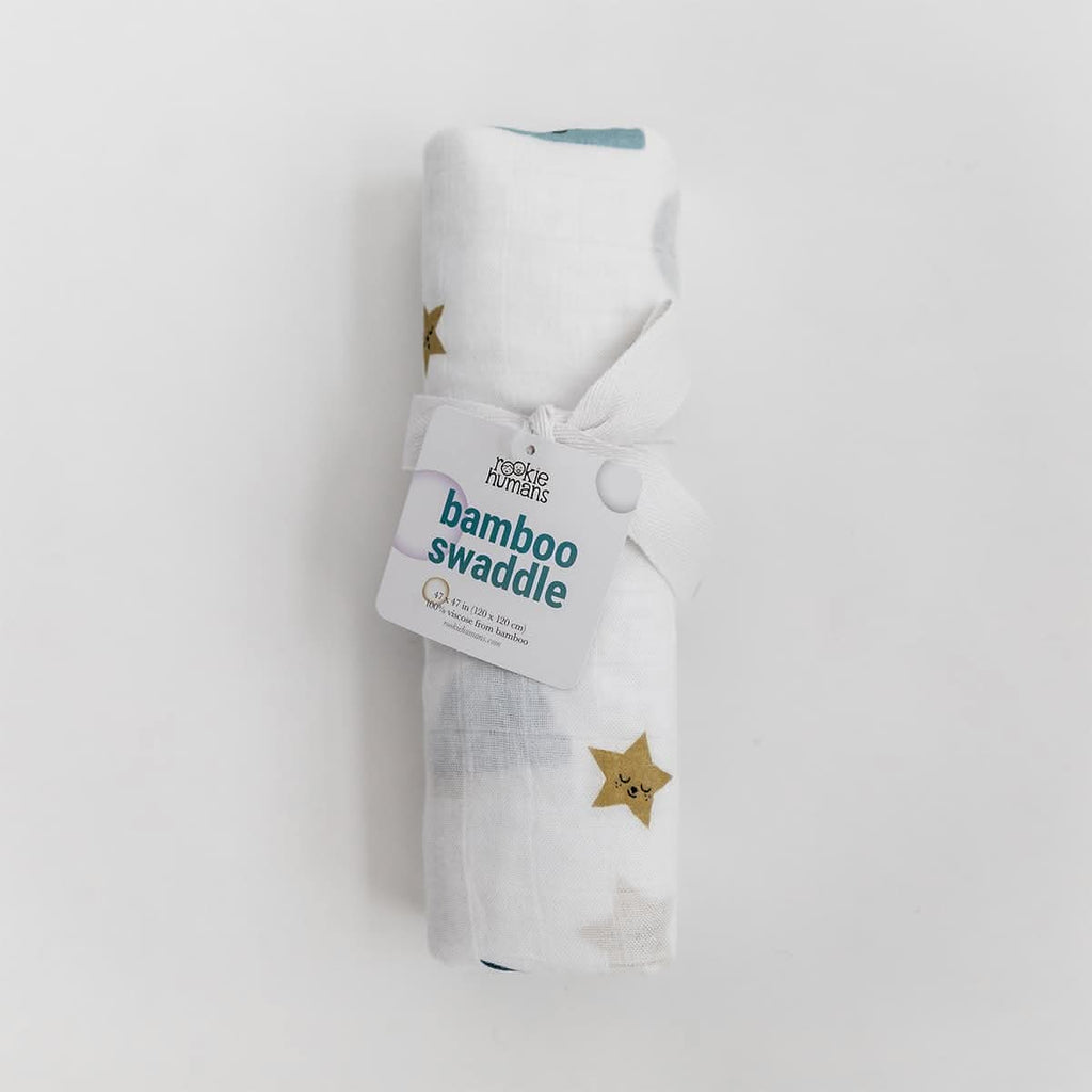 Rookie Humans Moon and Stars Bamboo Swaddle in - Swaddle photo