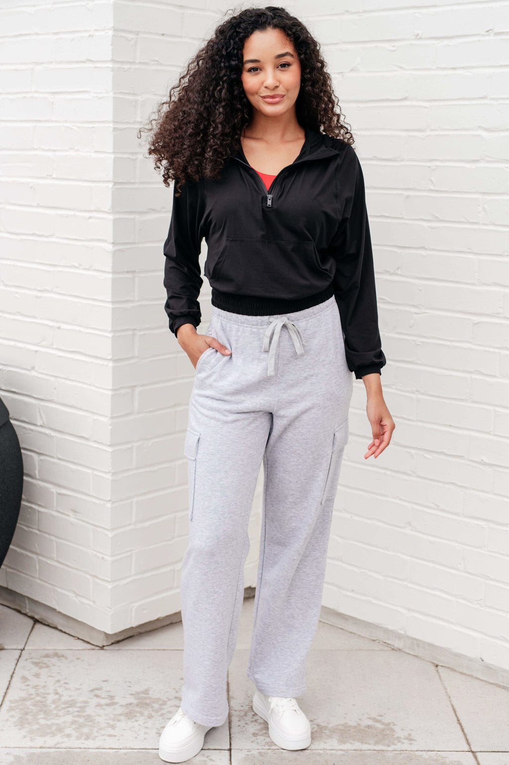 Morning Run Half Zip Hoodie in Black - SwagglyLife Home & Fashion