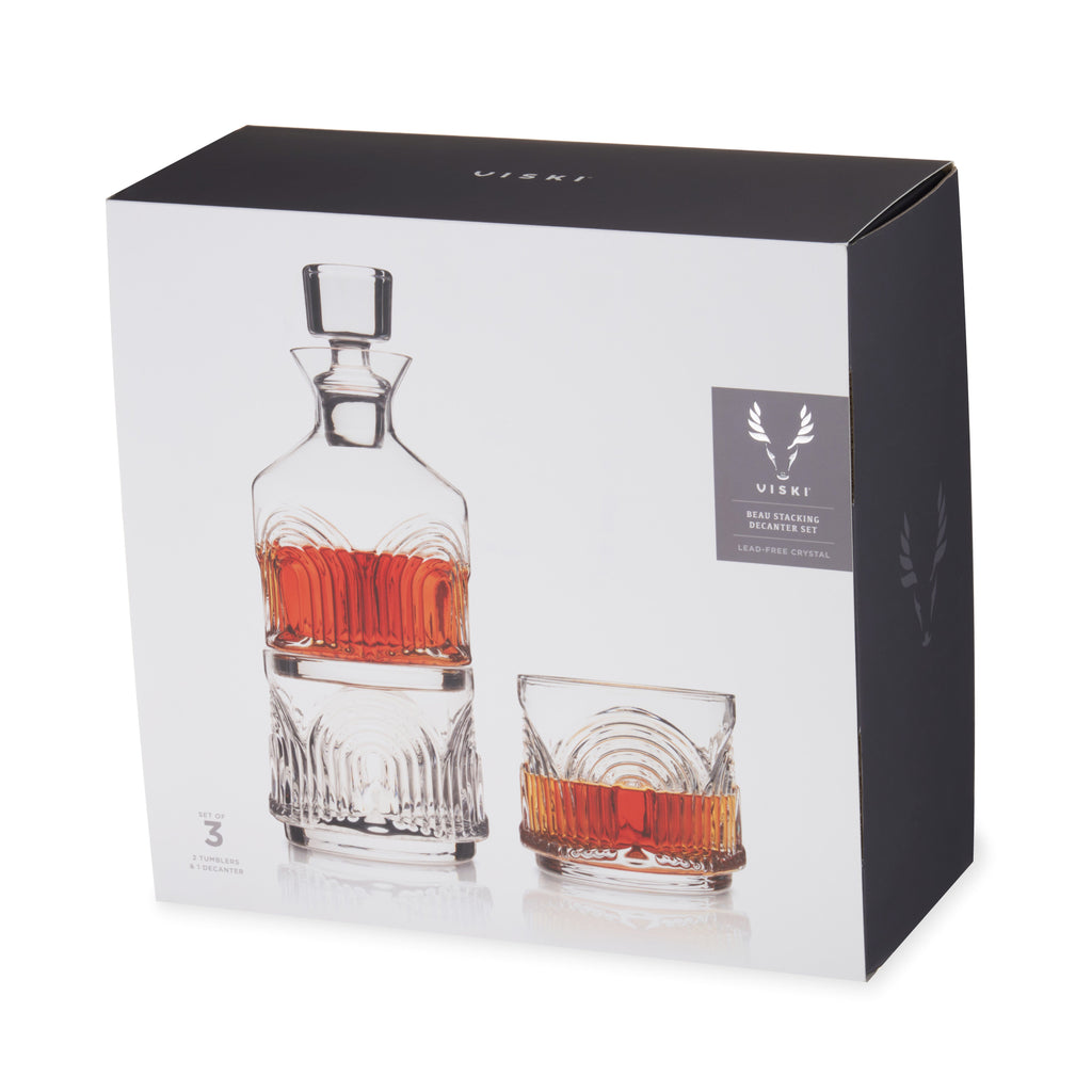 Viski Beau Stacking Decanter Set in - product_type::liquor_glass_sets photo