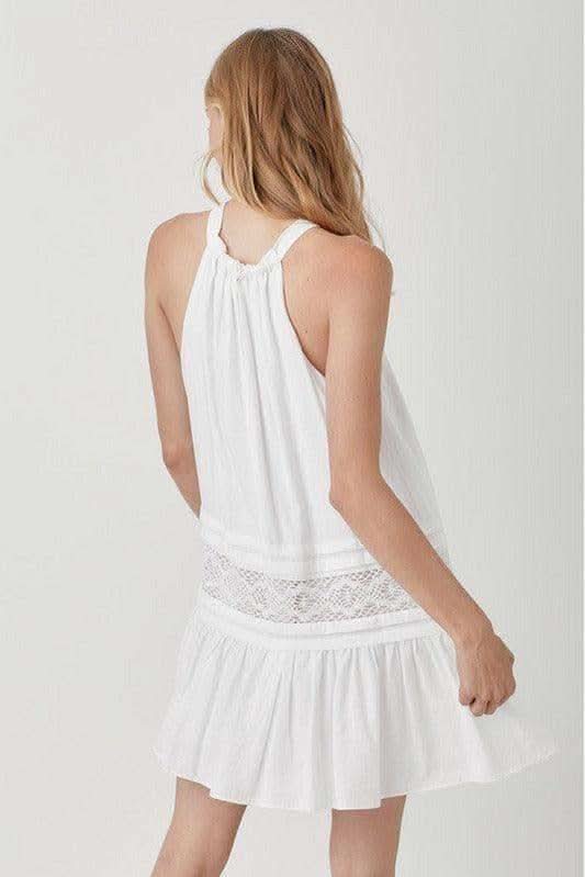 MUSTARD SEED Halter Neck Trim Lace with Folded Detail Dress in - Dresses photo