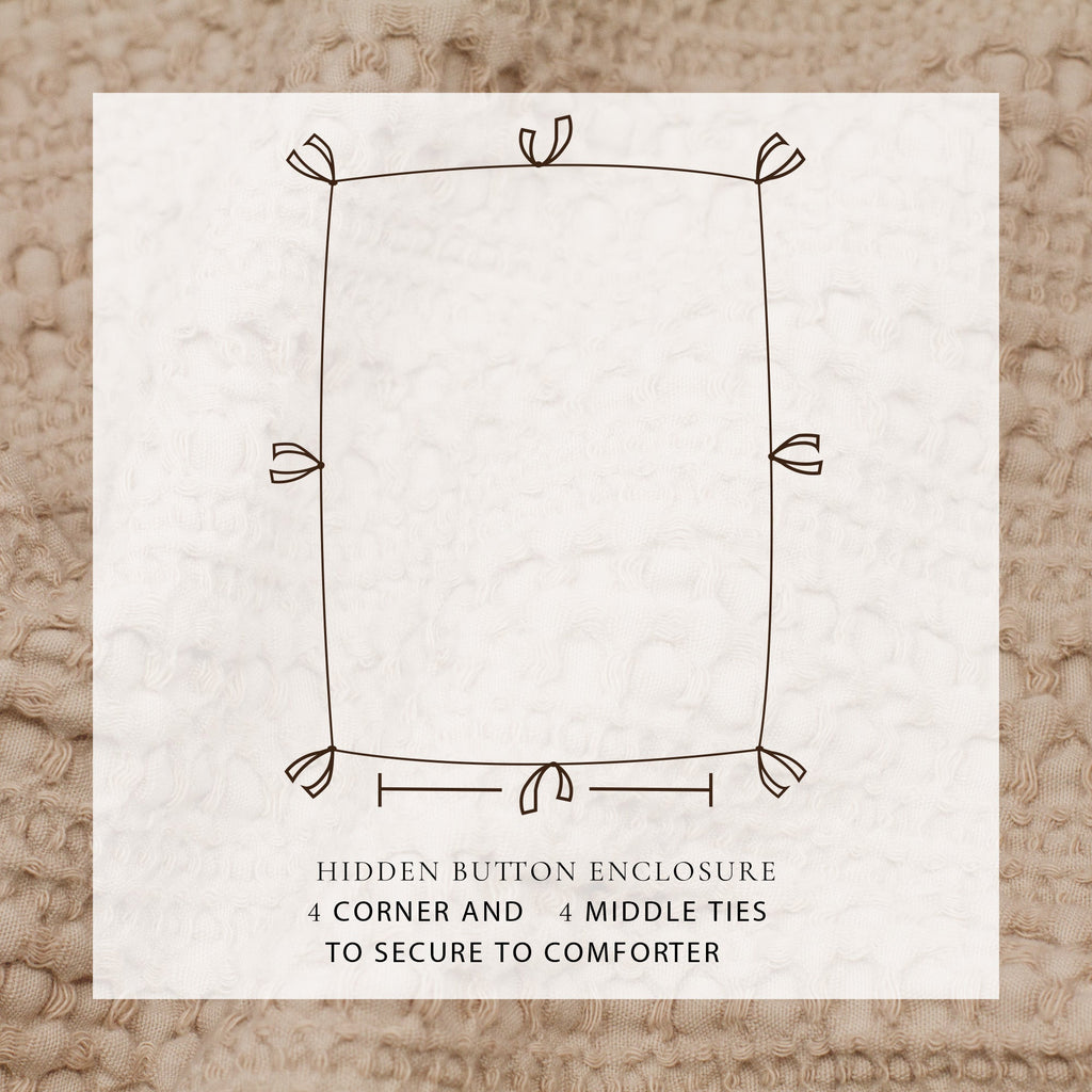 100% Cotton Honeycomb Waffle Duvet Set - Mattea Collection in - Duvet photo
