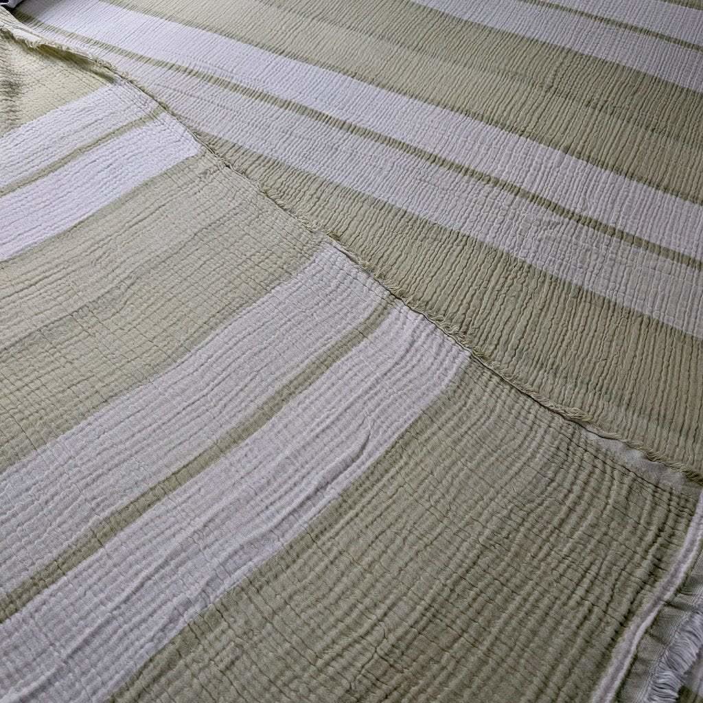 Nova Collection Bedspreads – Wide Stripe Design, Organic Turkish Cotton, Queen/King Sizes in - Blanket photo