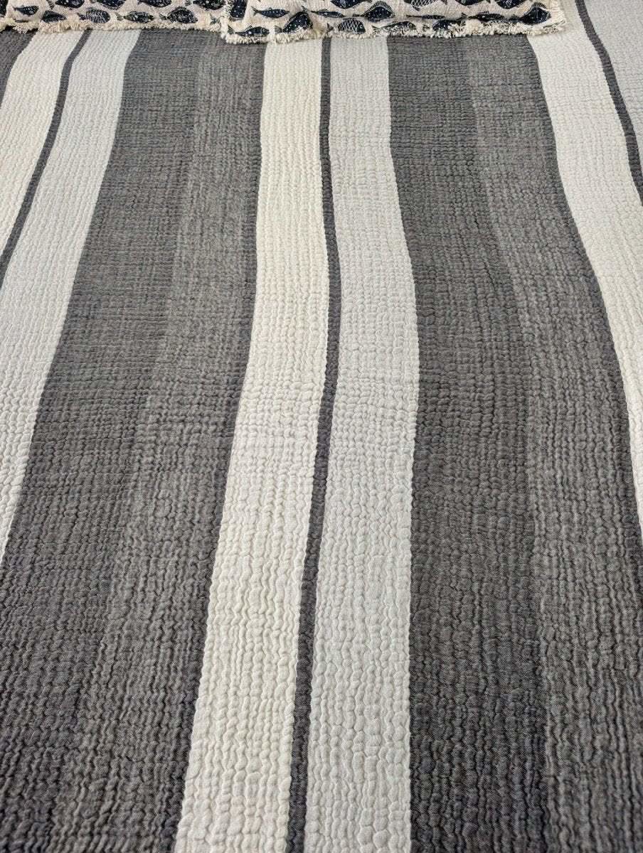 Nova Collection Bedspreads – Wide Stripe Design, Organic Turkish Cotton, Queen/King Sizes in - Blanket photo