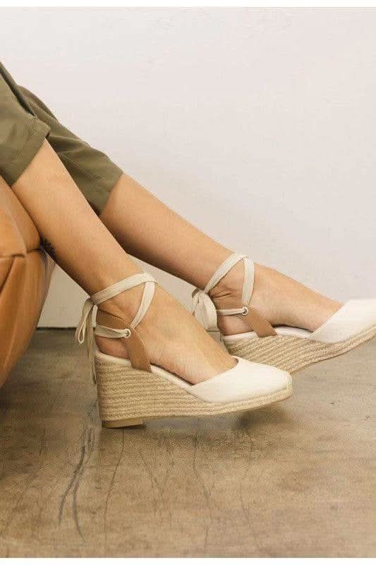Oasis Society Alondra Espadrille Lace Up Wedge in BEIGE - Shoes photo