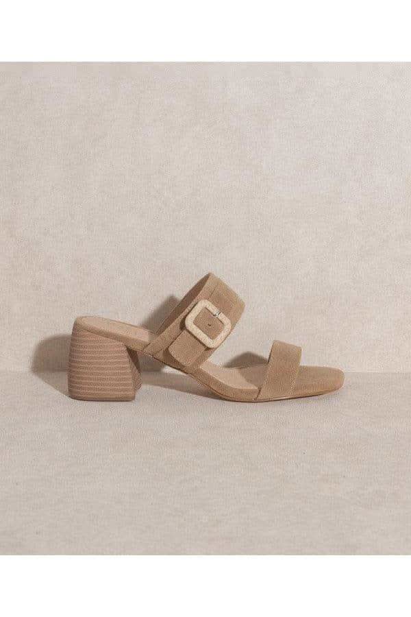 OASIS SOCIETY Nicole - Buckle Block Heel in KHAKI - Shoes photo